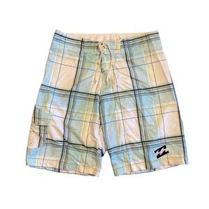 Billabong Br Board Shorts Men 34 Plaid Striped Surf Logo Y2K NWT